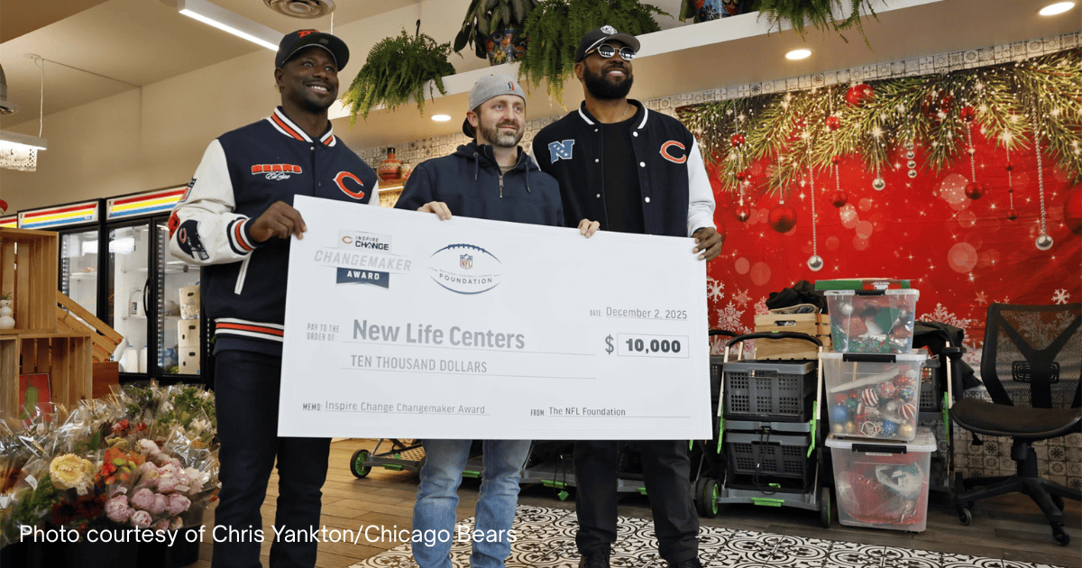 Matt Raeber Chicago Chicago Bears Honor New Life Centers CEO Matt DeMateo with 2025 Inspire ...